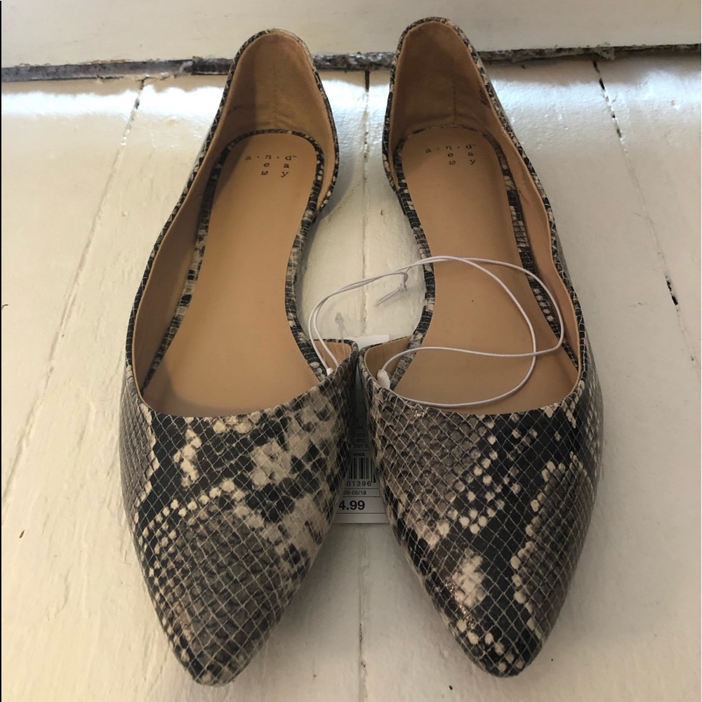 Snake print flats